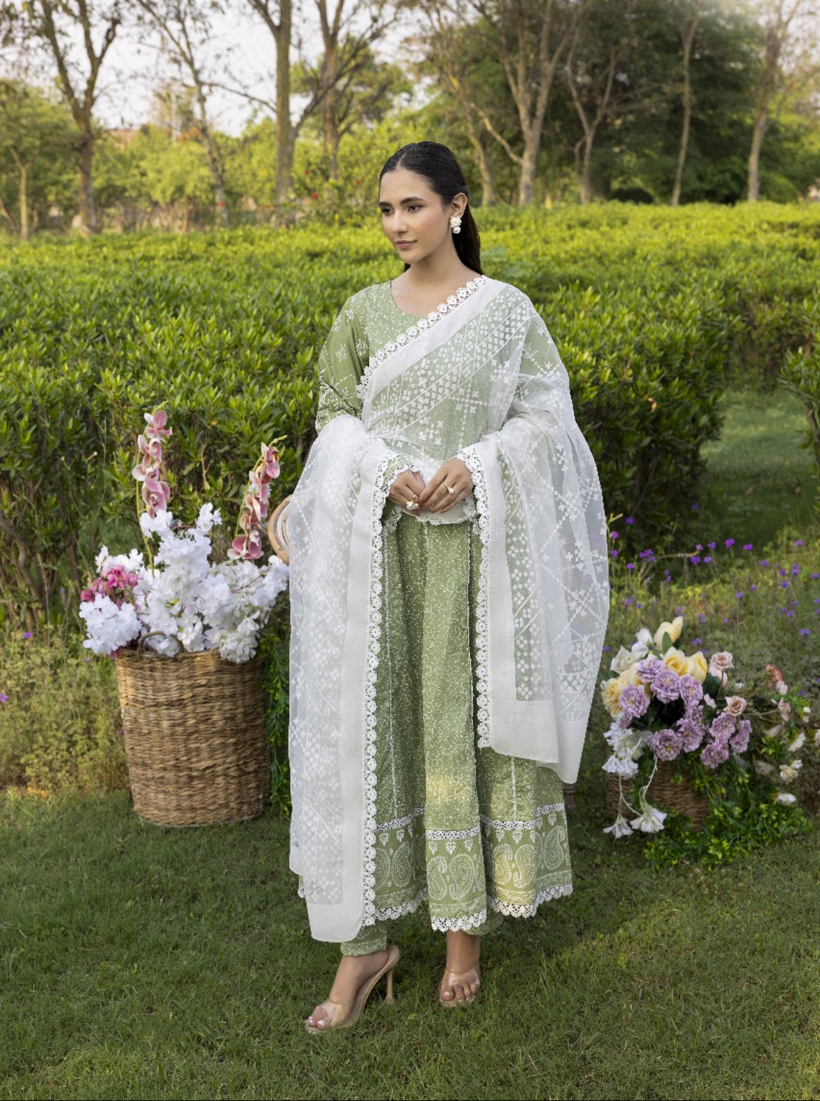 Green 3 piece maxi (cotton) EL0GM