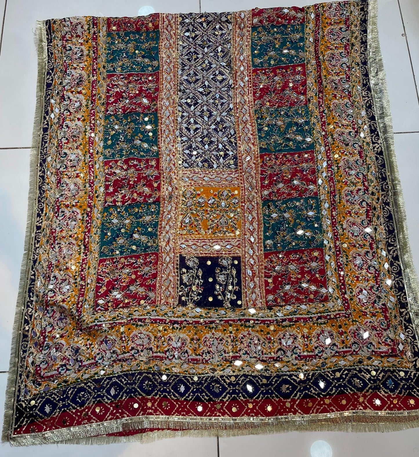 Heavy Mirror Work Shawls - ELHMW001