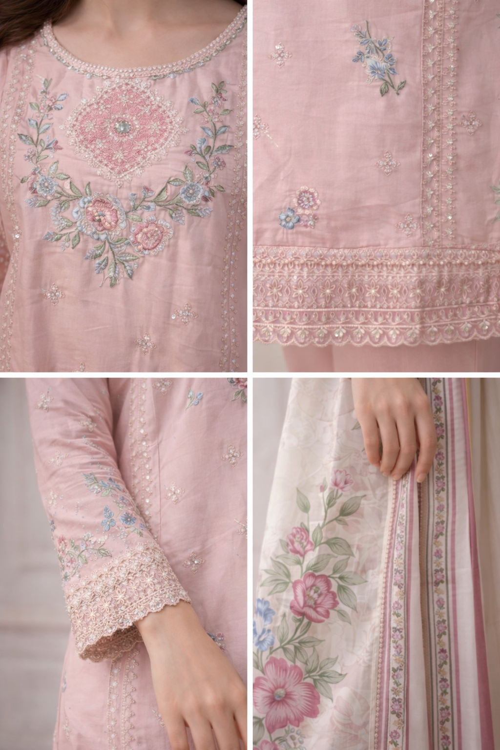Tawakkal Designer light pink outfit (EL06T) Eid wear