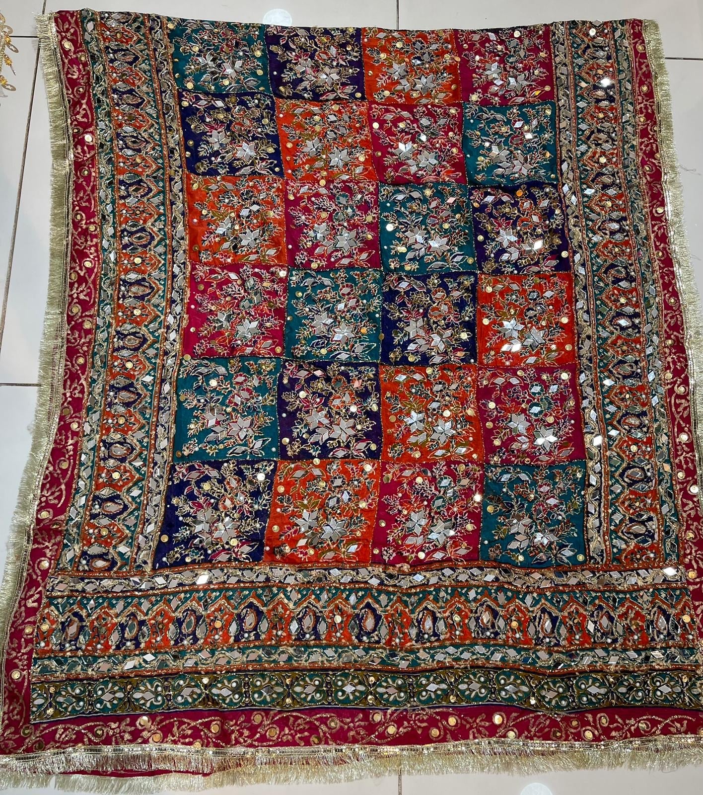 Heavy Mirror Work Shawls - ELHMW001