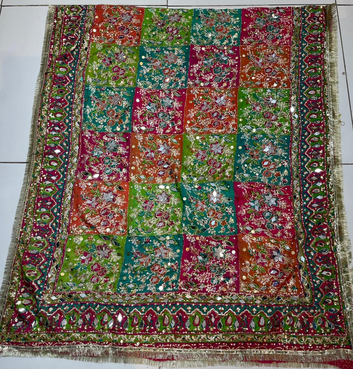 Heavy Mirror Work Shawls - ELHMW001