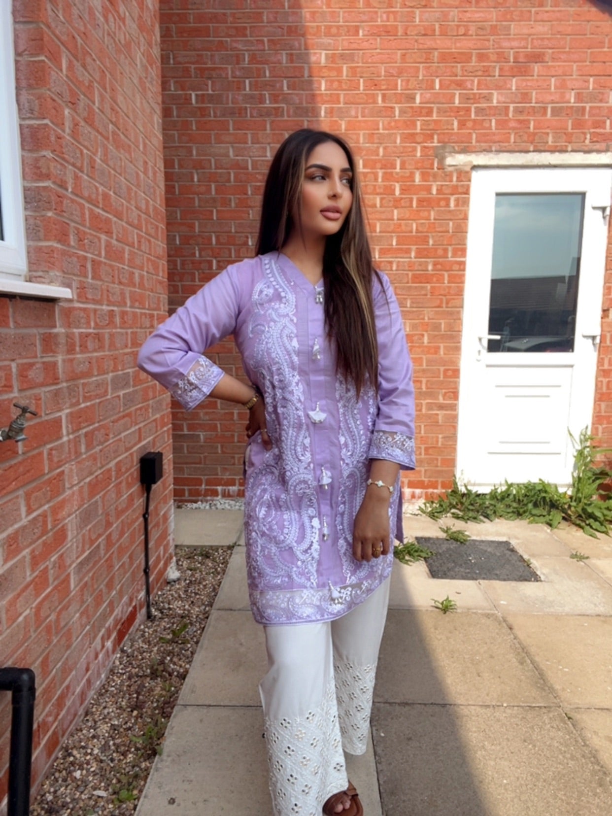 Purple ThreadWork Kurta