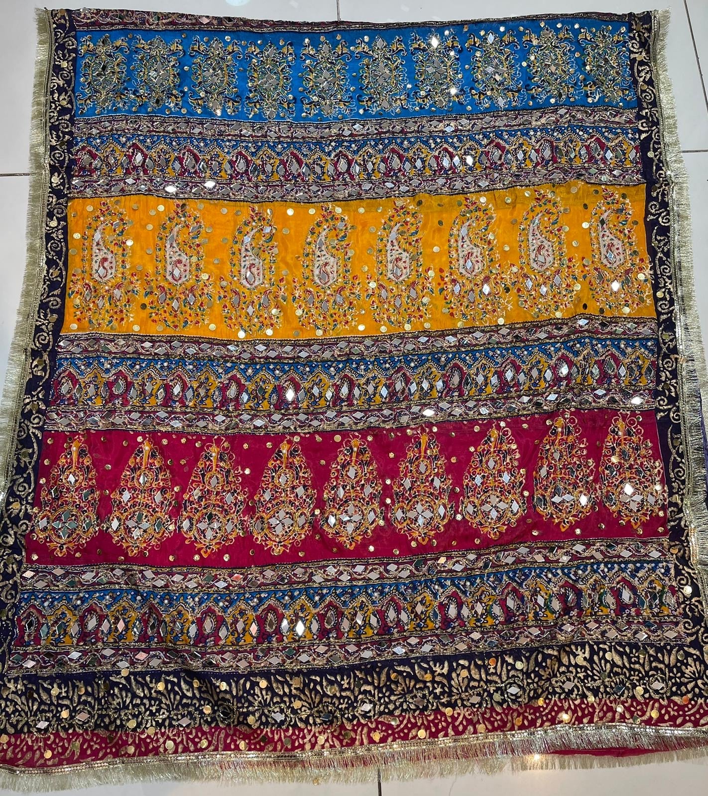 Heavy Mirror Work Shawls - ELHMW001