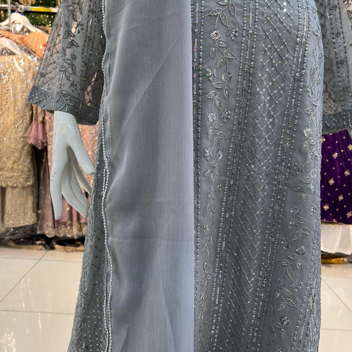 Grey Long Maxi Dress - ELRR032