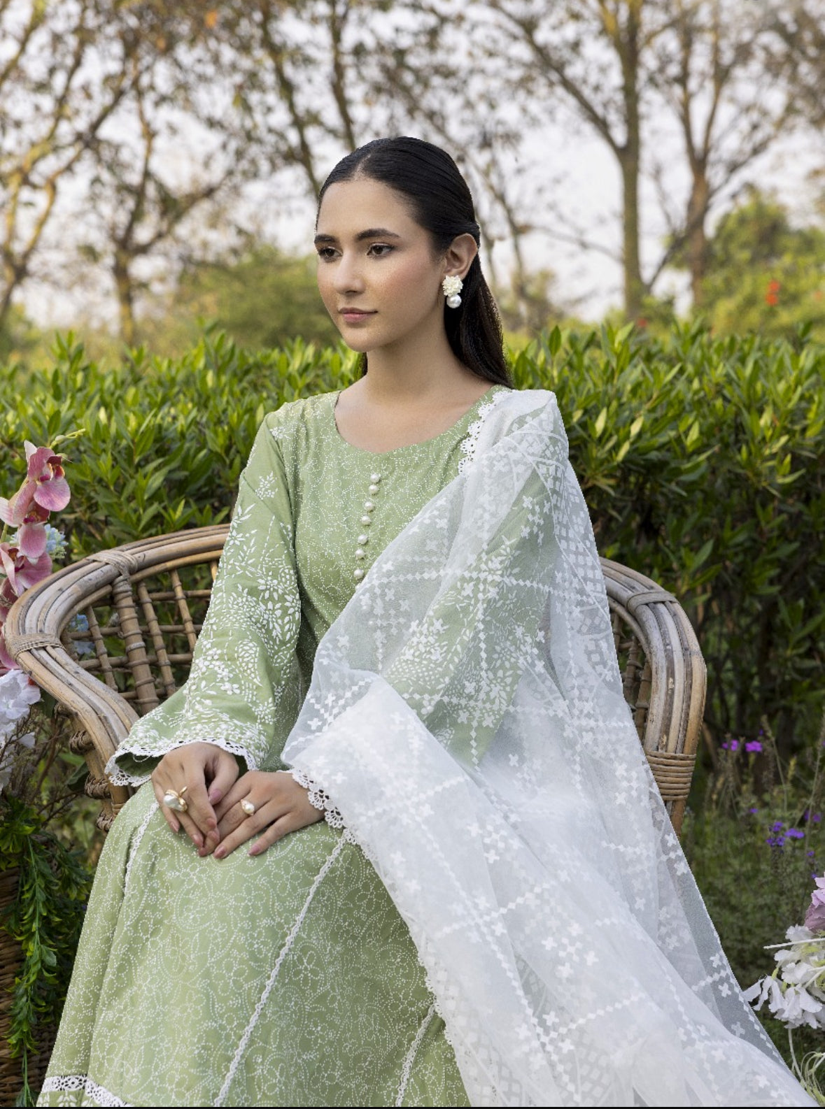 Green 3 piece maxi (cotton) EL0GM