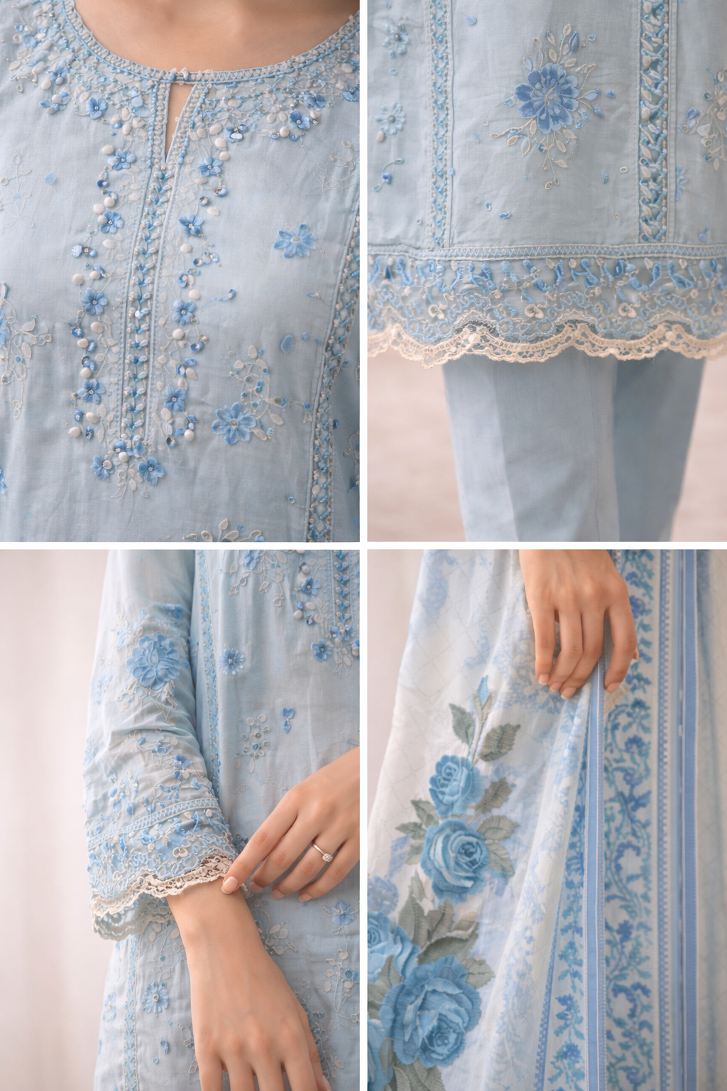 Tawakkal Designer light blue outfit (EL03T) Eid wear