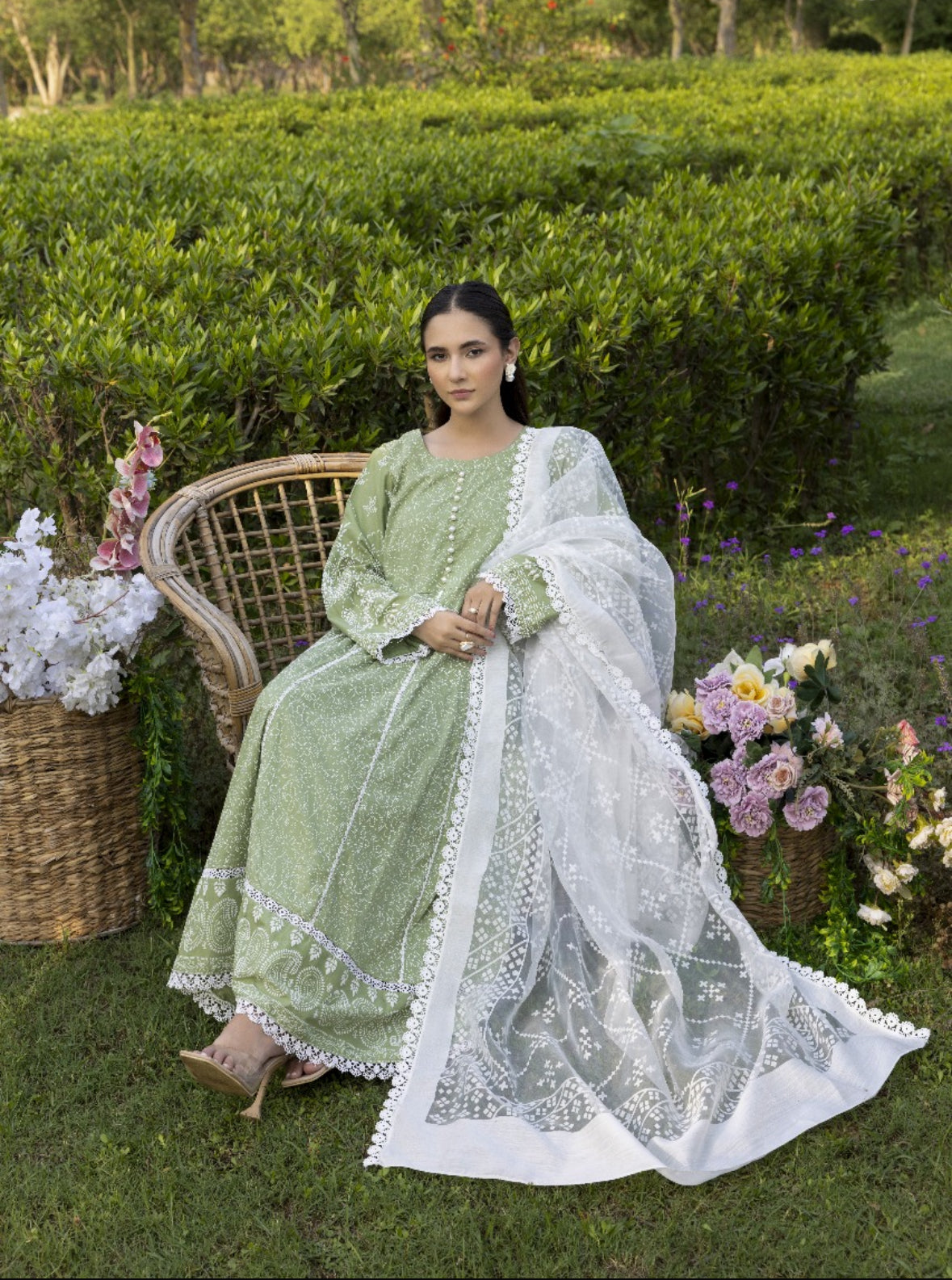 Green 3 piece maxi (cotton) EL0GM