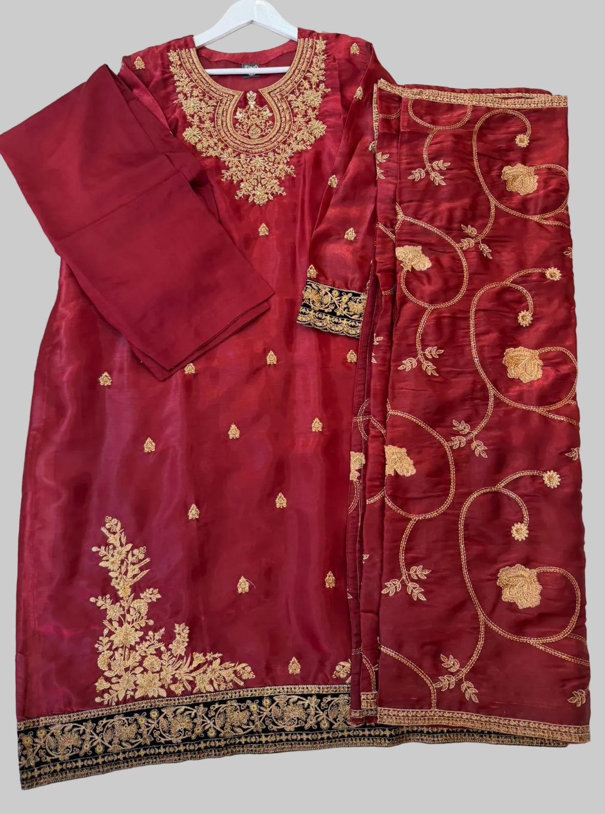 Tawakkal designer outfit- red (ELAJ01) plus size