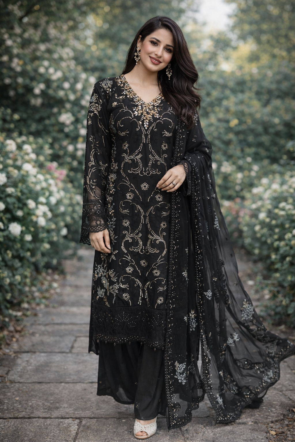 Meher-e- siyaah: Black Beaded outfit- ELBB02