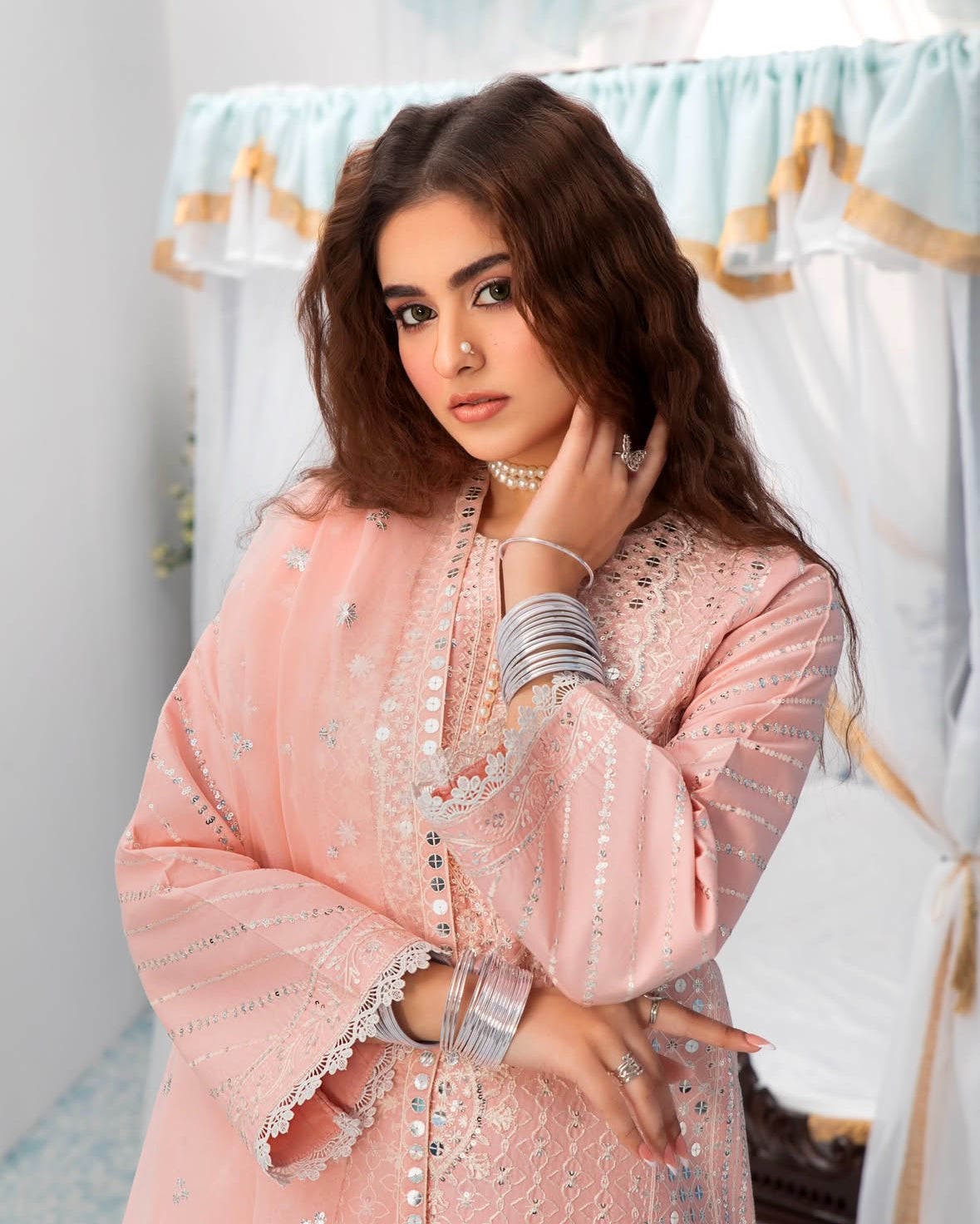 Peachy pink 3 pc cotton outfit (EL0PWT)