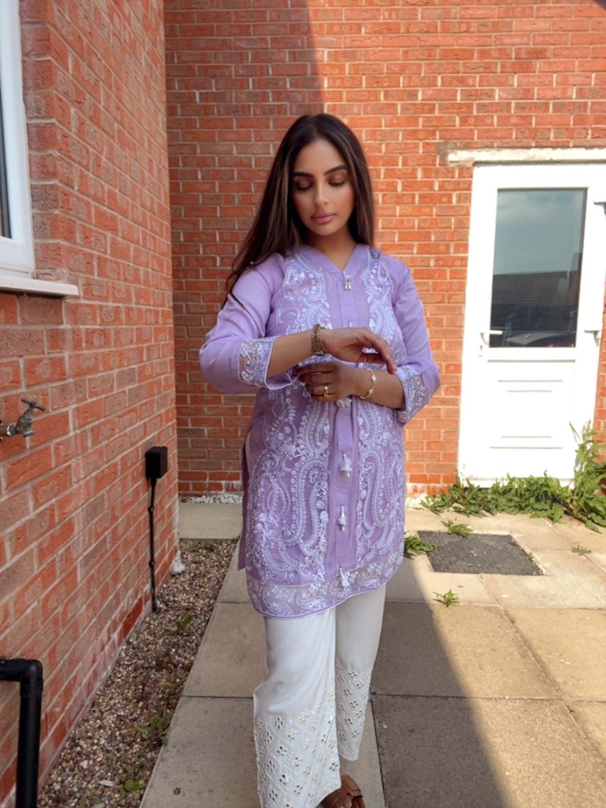 Purple ThreadWork Kurta