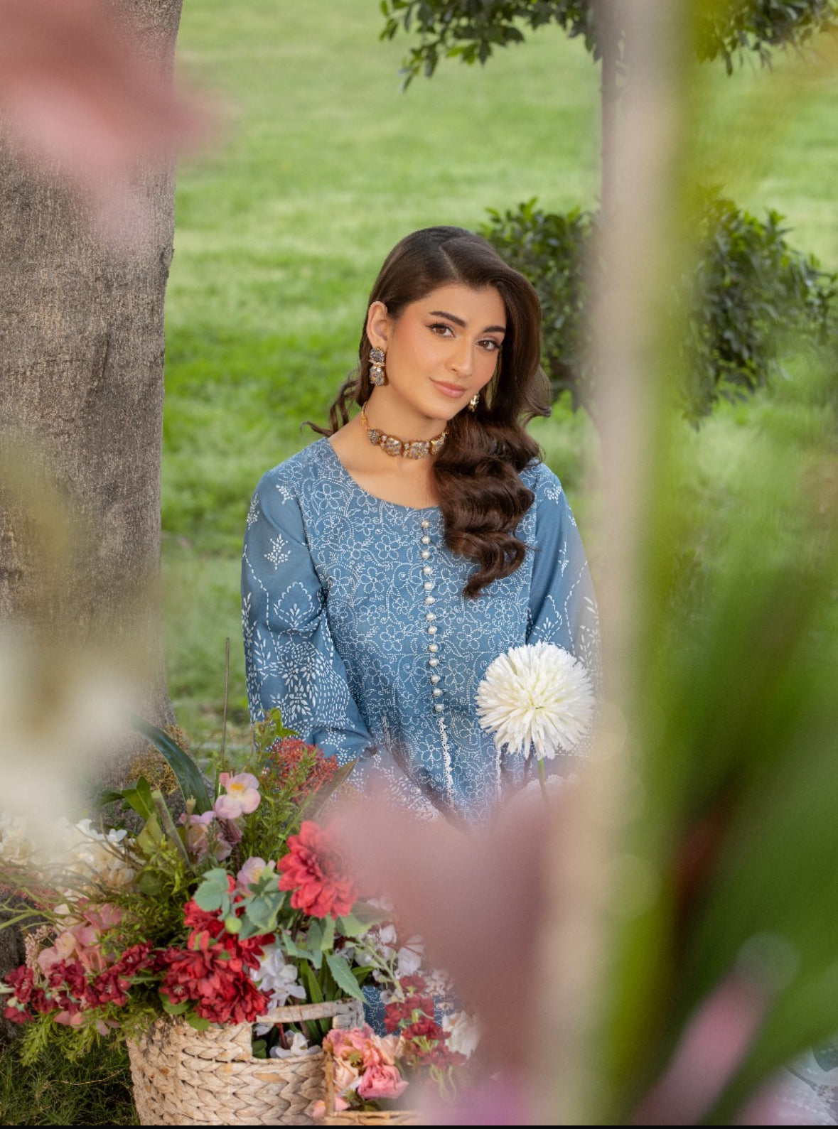 Blue cotton 3pc outfit (EL0BM)