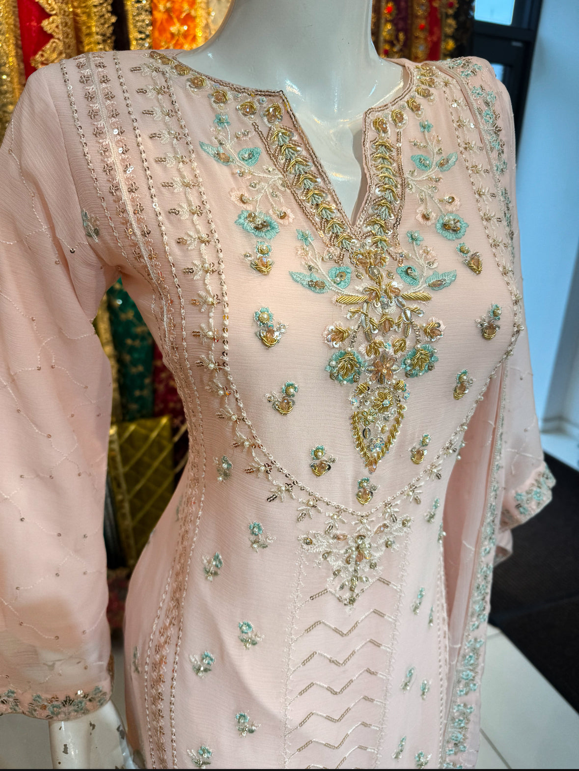 AGHA NOOR Peachy Pink Gharara