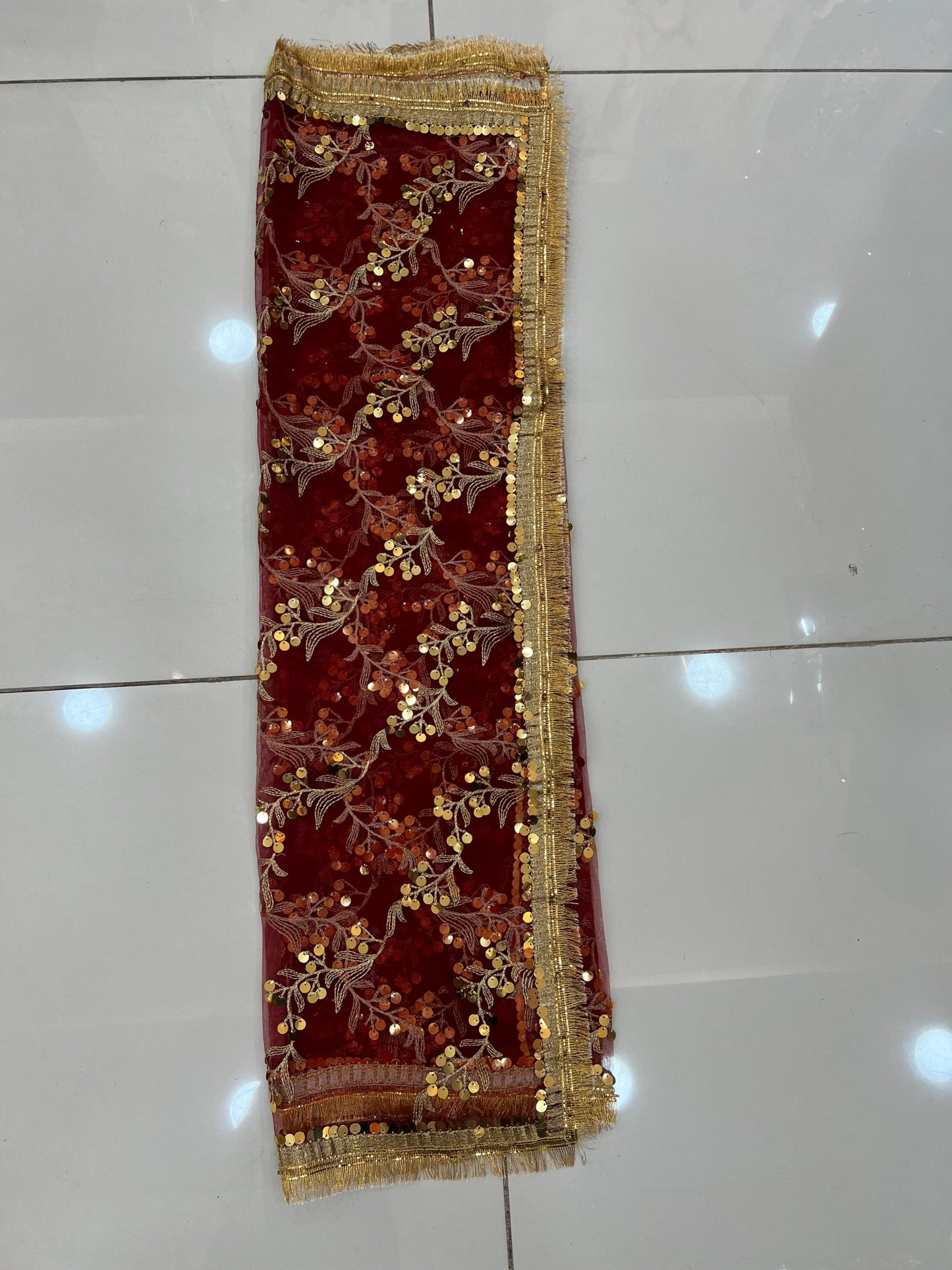 Sitara Design Net Mehndi Wear Dupatta - ELMWDP008