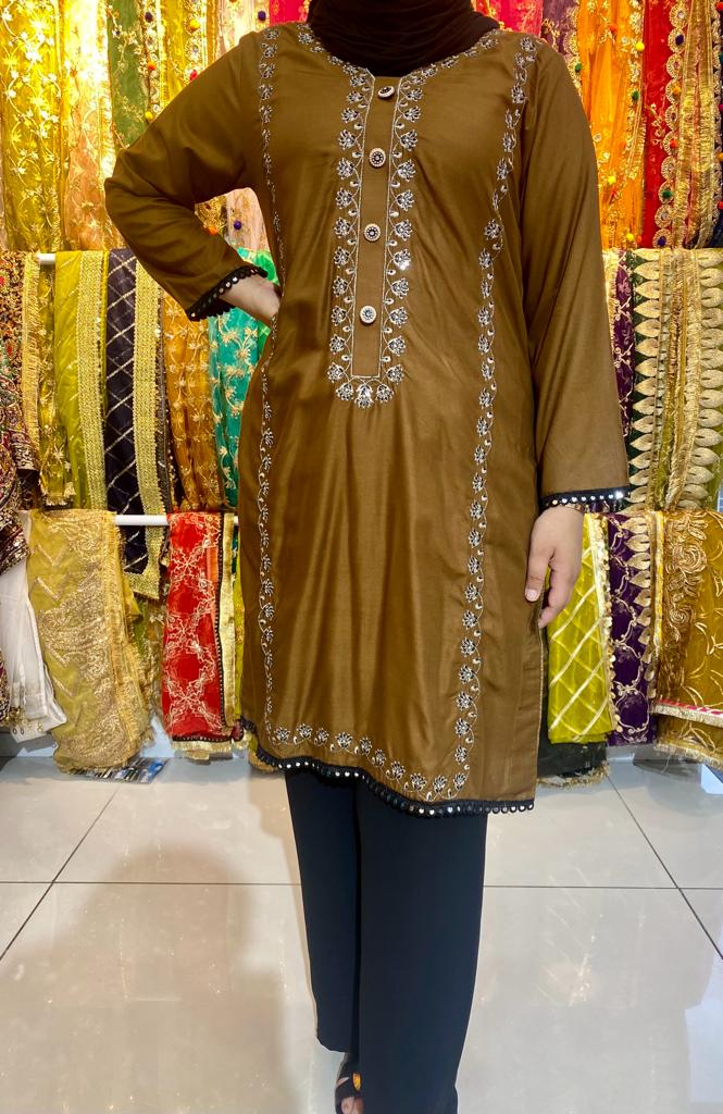 Brown kurta - ELRR046