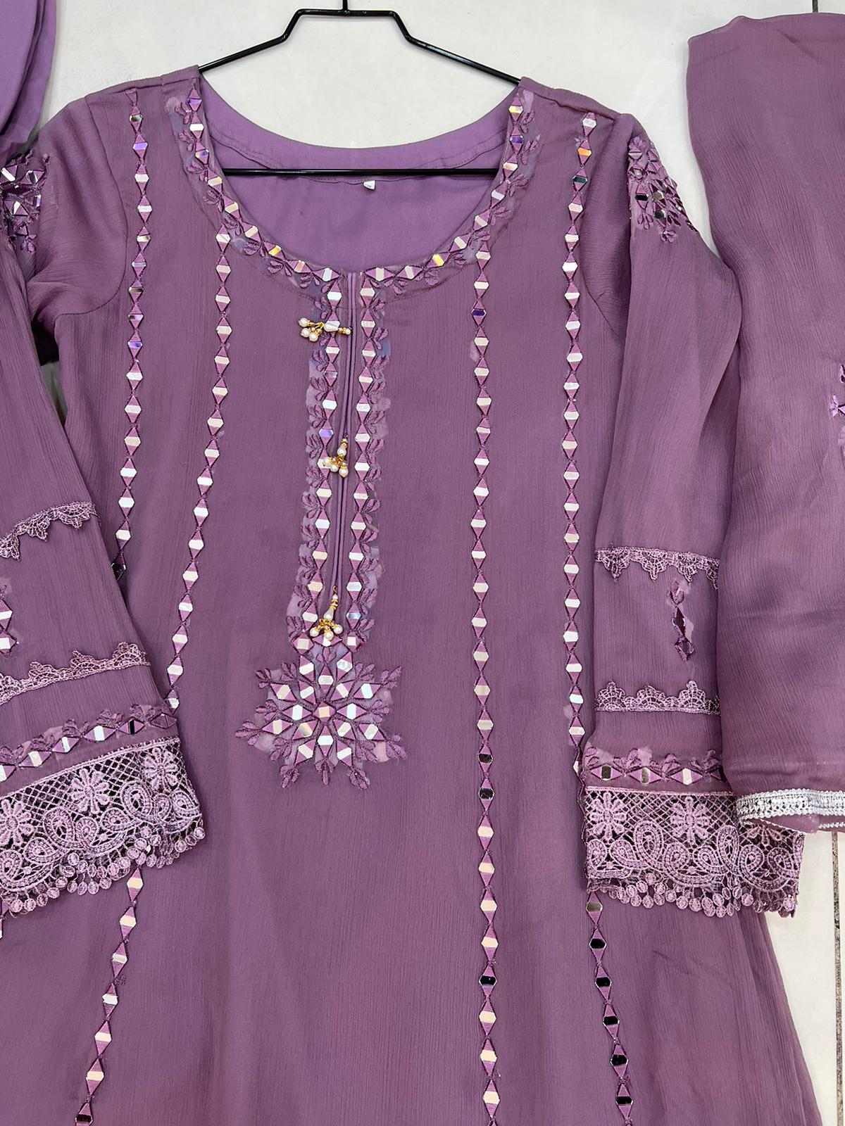 Lilac - Mirror Work Outfit - ELRR131