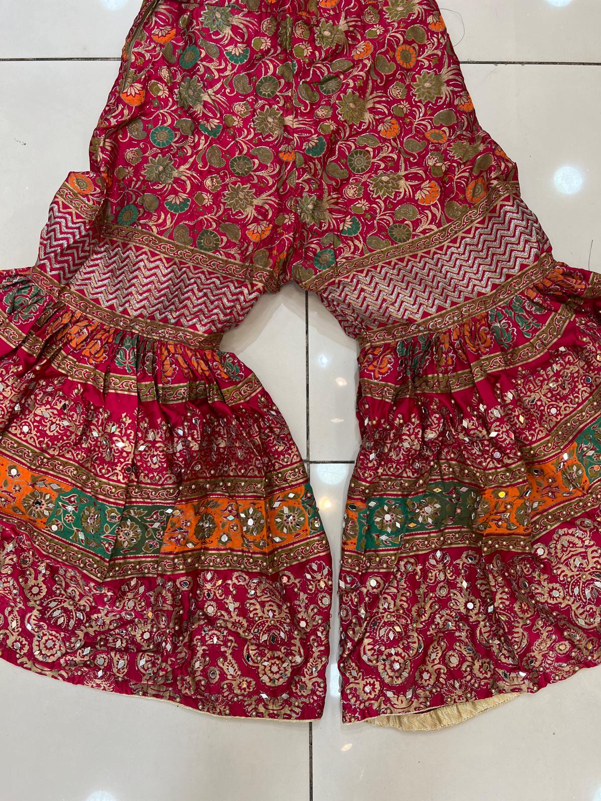 Mirror Work and Bead Work Gharara