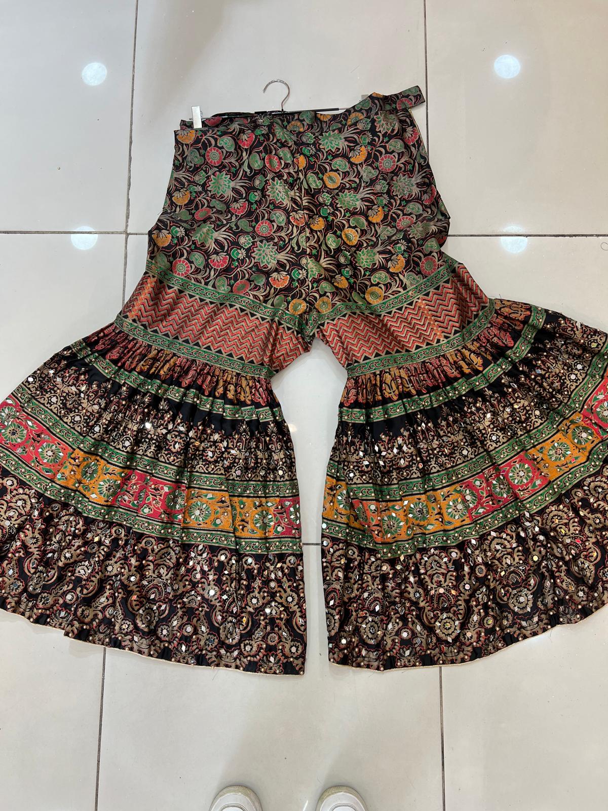 Mirror Work and Bead Work Gharara