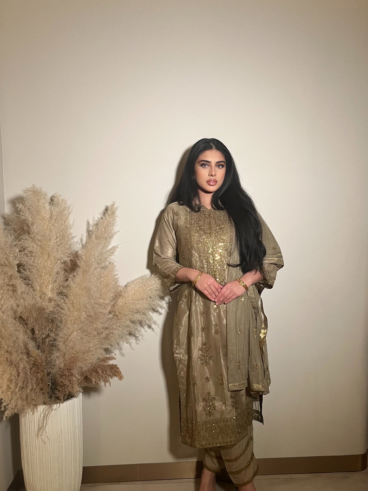 Asim Jofa Beige Original Outfit ELEID002