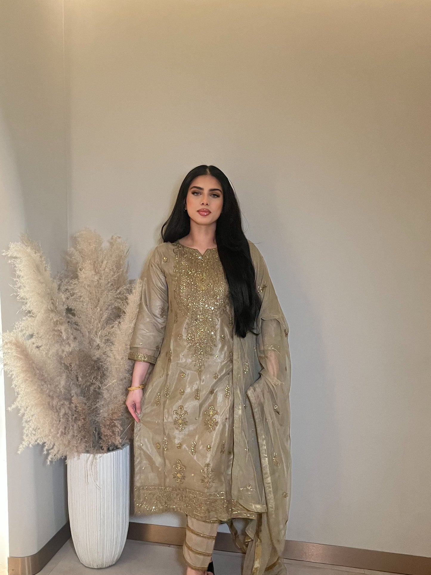 Asim Jofa Beige Original Outfit ELEID002