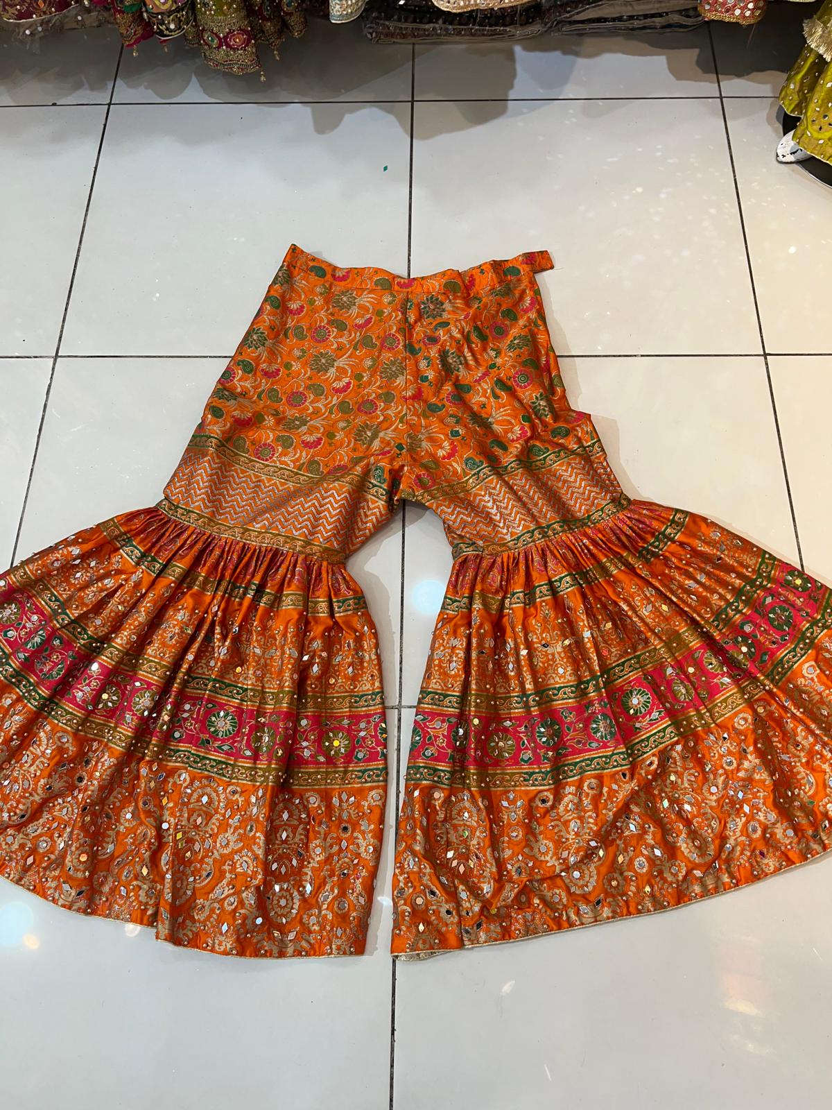Mirror Work and Bead Work Gharara
