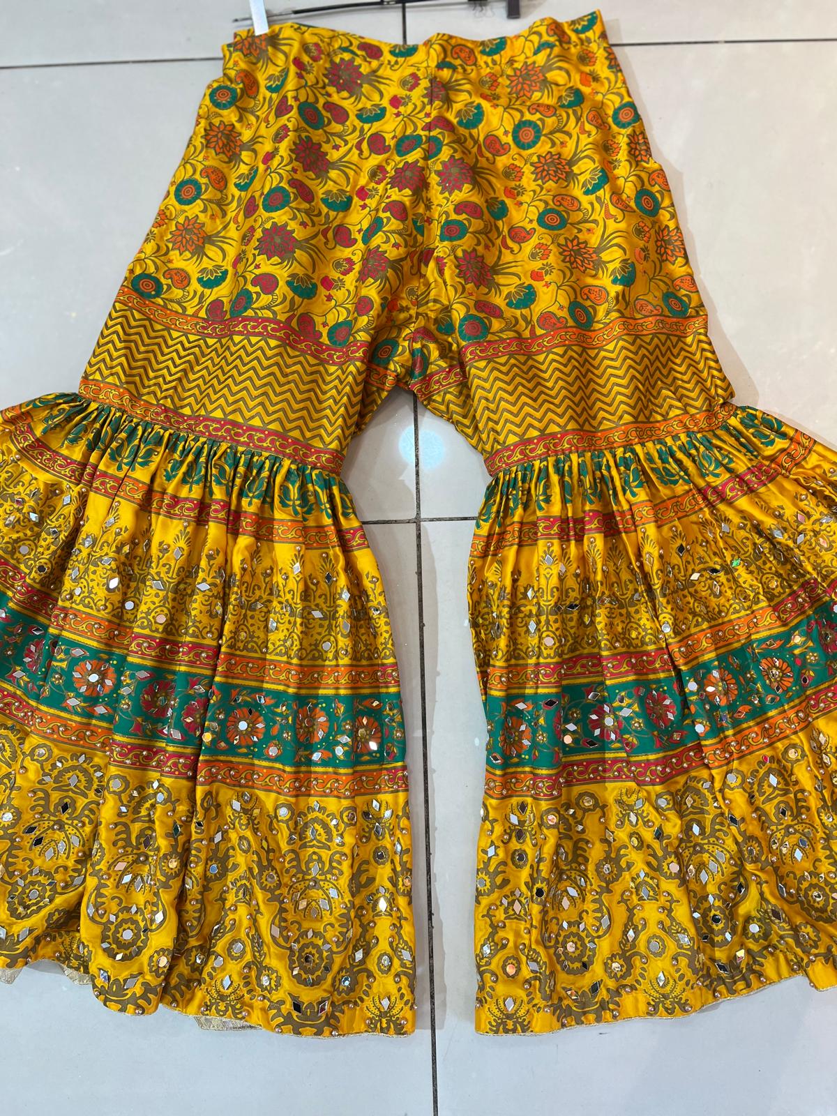 Mirror Work and Bead Work Gharara