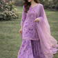 Purple Gharara outfit: Floral Reverie (EL0PG)