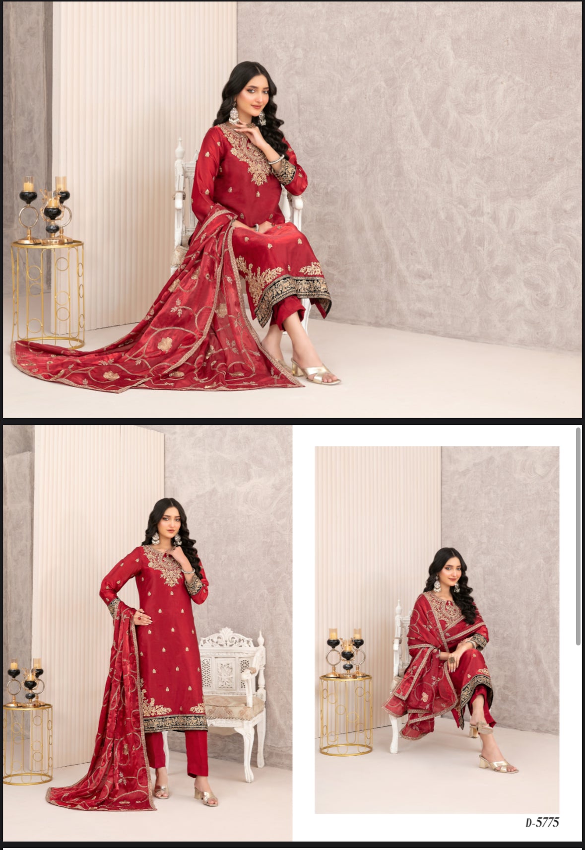 Tawakkal designer outfit- red (ELAJ01) plus size