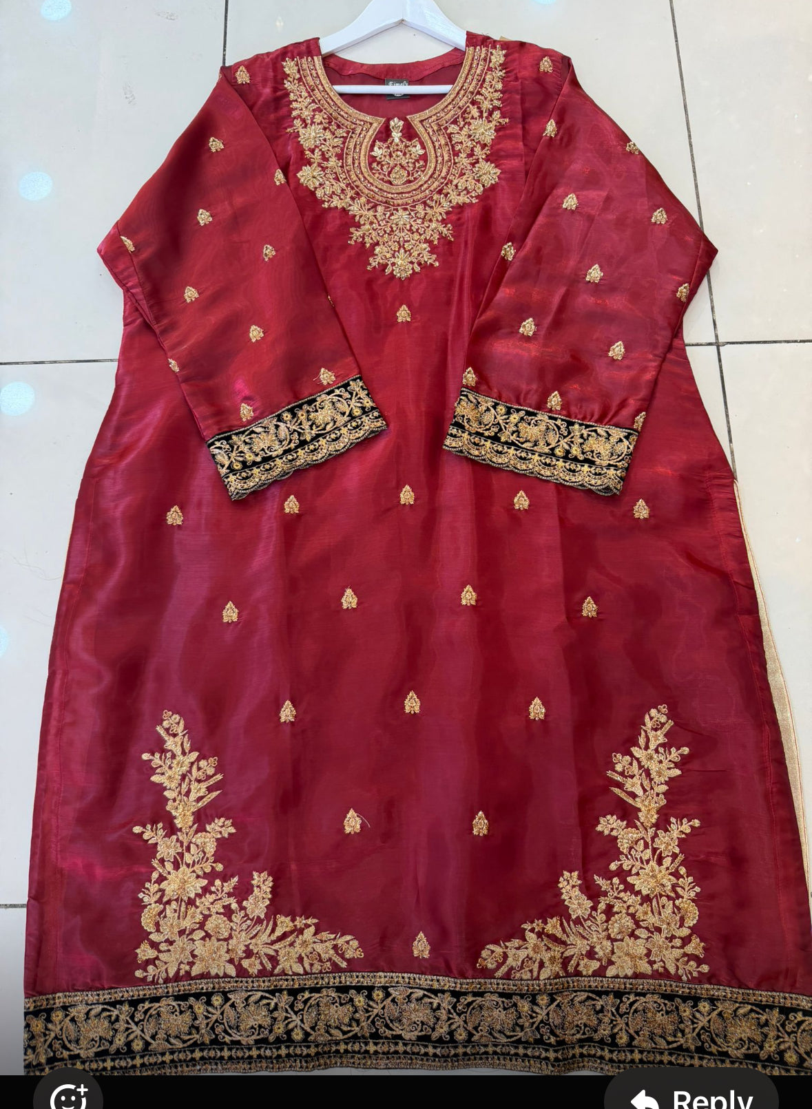 Tawakkal designer outfit- red (ELAJ01) plus size