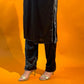 ELWC-003 Women's Velvet Two-Piece Winter Suit in Black -  Comfort wear