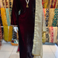 Velvet 3 piece Formal Wear in Maroon and Skin Fancy suit