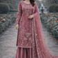 Pink 3 pc Heavy Embellished Outfit