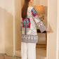 Cream 3pc outfit with print work