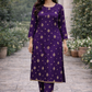 Purple satin silk 2 piece suit