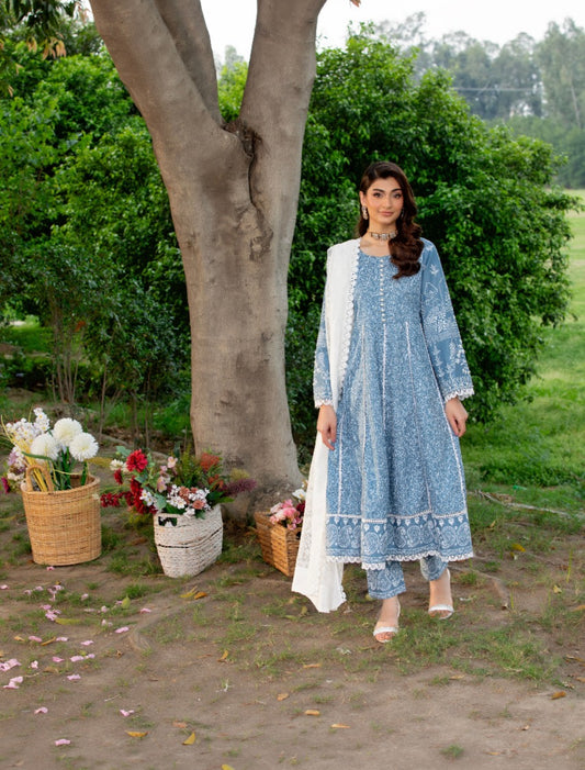 Blue cotton 3pc outfit (EL0BM)