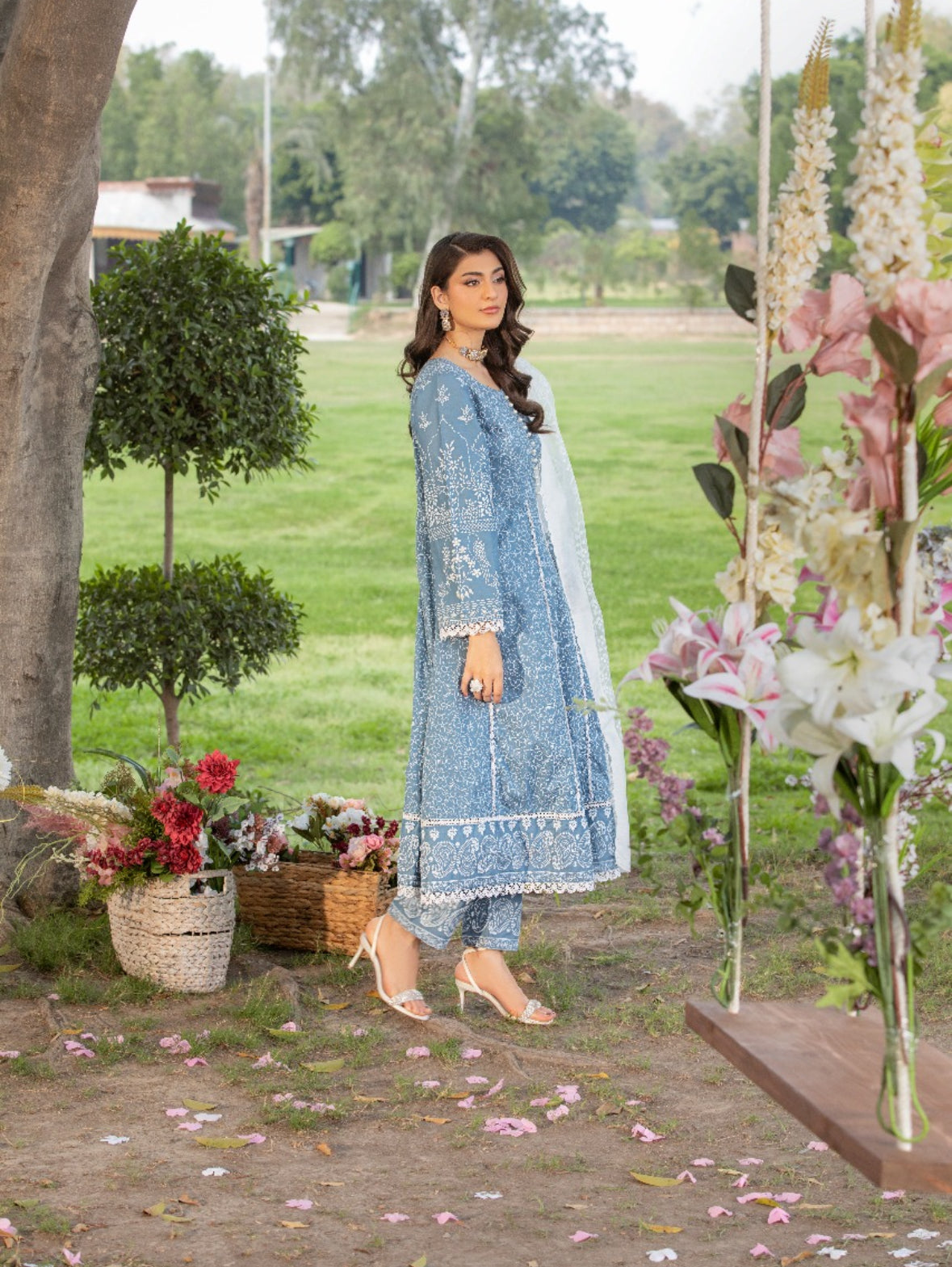 Blue cotton 3pc outfit (EL0BM)
