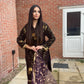 Purple Velvet Outfit with Golden Work - 3 PC - ELRR082