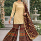 Mahroon and Beige Mehndi Wear Gharara Set