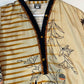 ELWC-009 Kottrai wool 3 piece printed suit with wool shawl orange and cream clothing