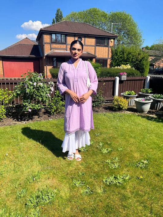 Lilac 1 Pc Chikankari Kurta