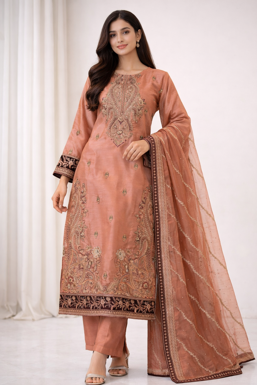 Tawakkal peach ELAJ05 Plus size