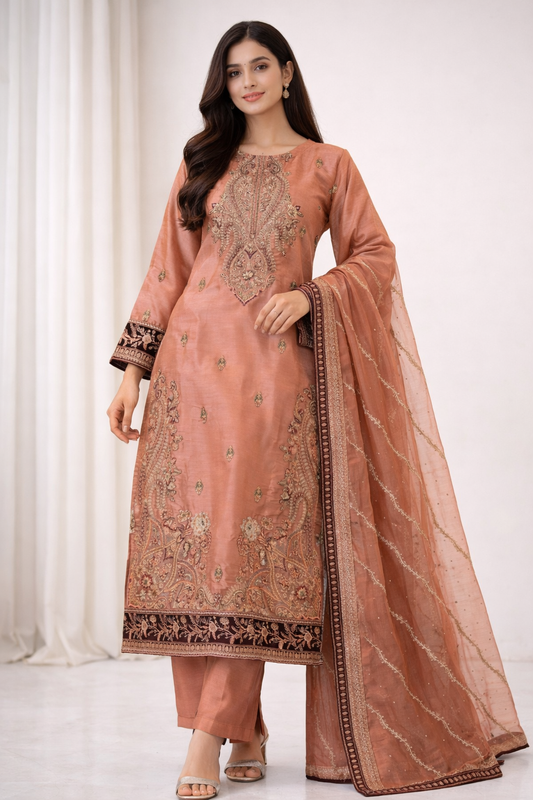 Tawakkal peach ELAJ05 Plus size