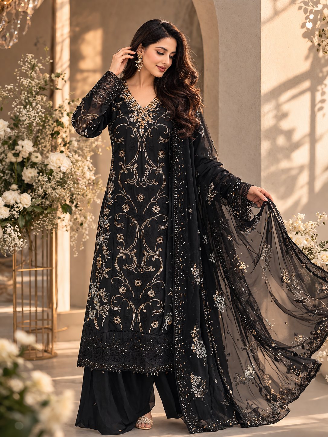 Meher-e- siyaah: Black Beaded outfit- ELBB02