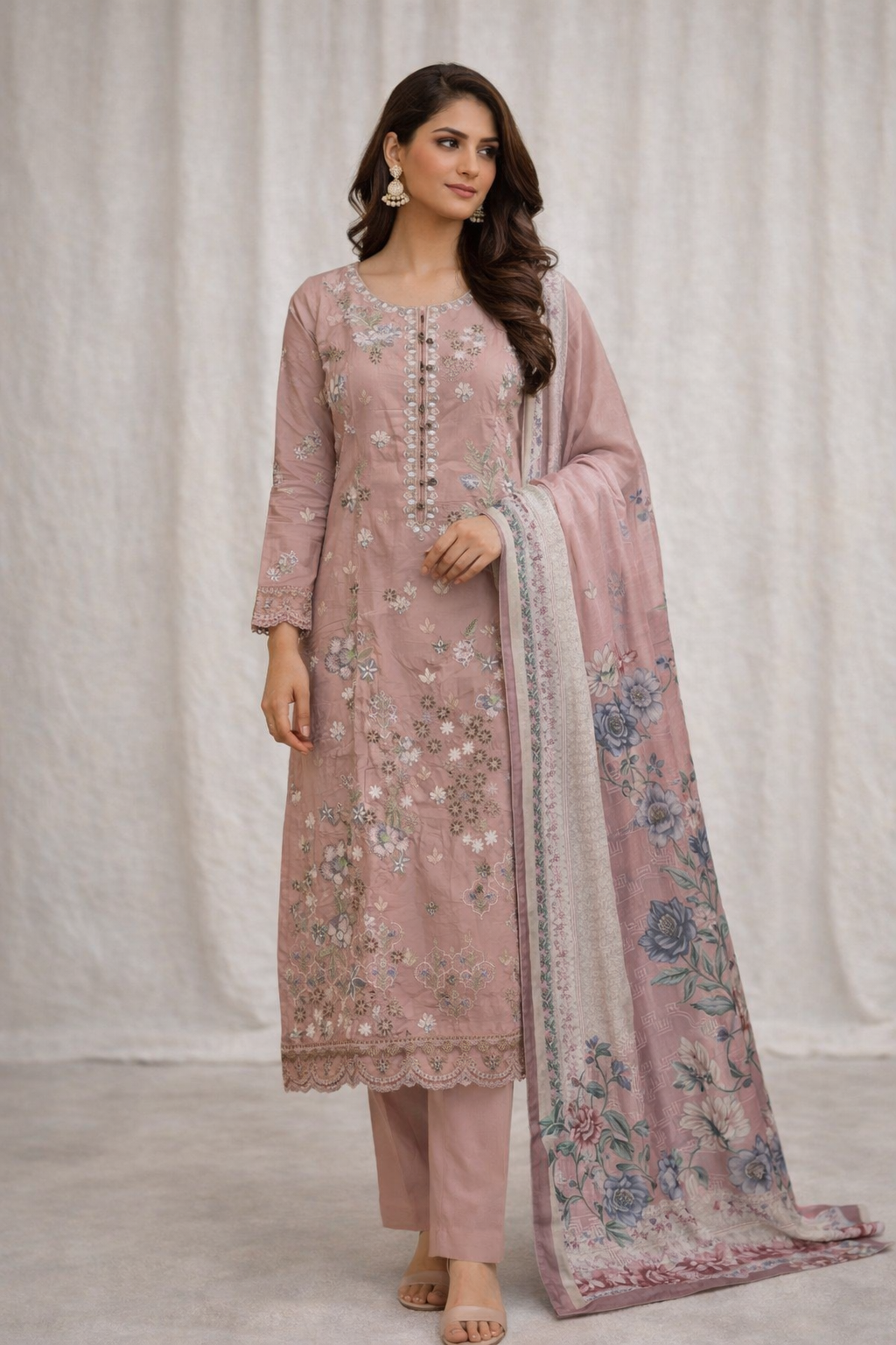Tawakkal Designer pink outfit (EL04T) Eid wear