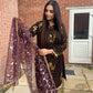 Purple Velvet Outfit with Golden Work - 3 PC - ELRR082