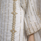 White Fully Embellished with Bead work and plazo style trousers - 3 PC - ELRR095