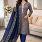 ELWC-007 Kottrai wool 3 piece printed suit with wool shawl asian clothing