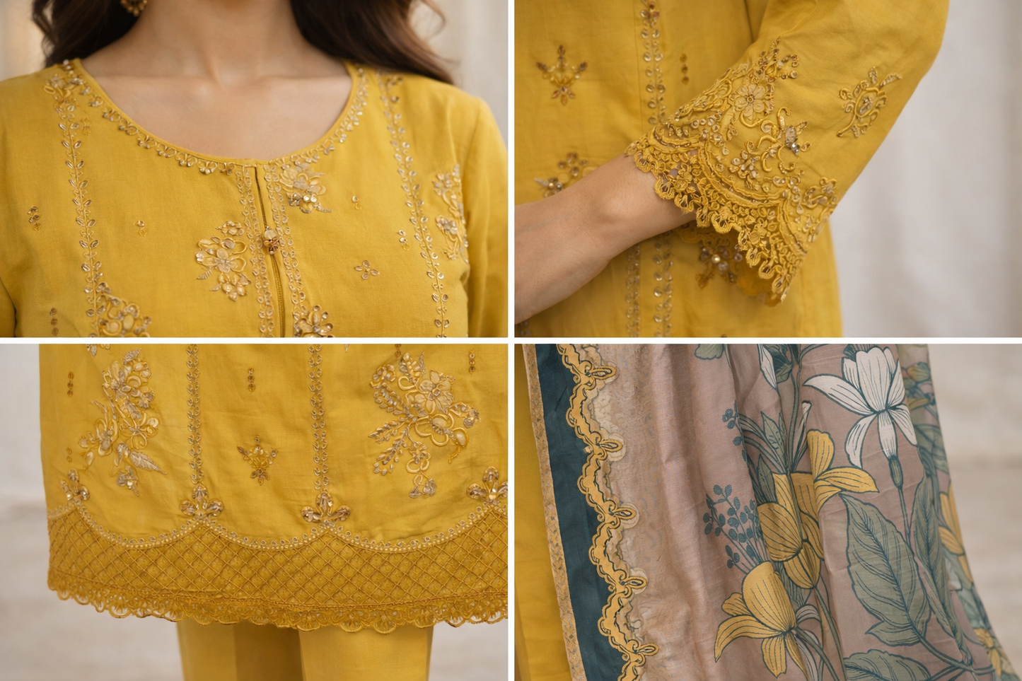 Tawakkal Mustard 3pc outfit (EL08T)