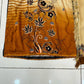 ELWC-009 Kottrai wool 3 piece printed suit with wool shawl orange and cream clothing