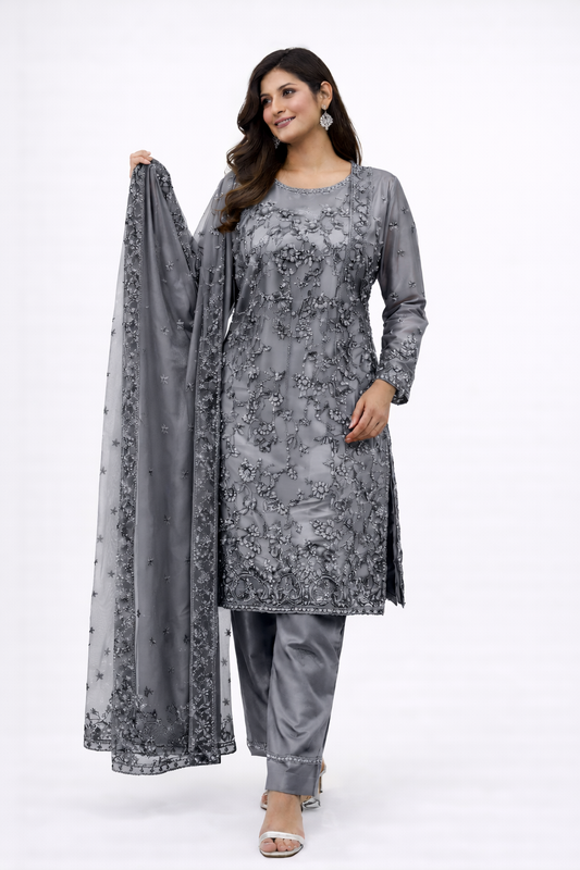 Grey Formal Wear Outfit - ELRR12858